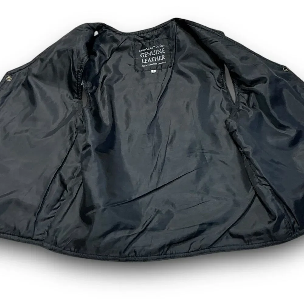 Italian Stone Design Genuine Leather Vest
